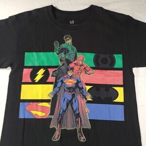 DC Super Heros Graphic Crewneck Short Sleeve T-Shirt Youth Boys Size M Black